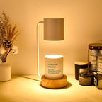 Tafellamp Japandi Hout & Metaal – Minimalistische Dimbare Sfeerlamp