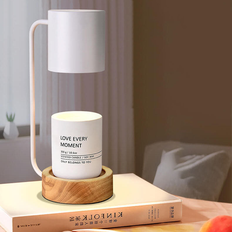 Tafellamp Japandi Hout & Metaal – Minimalistische Dimbare Sfeerlamp