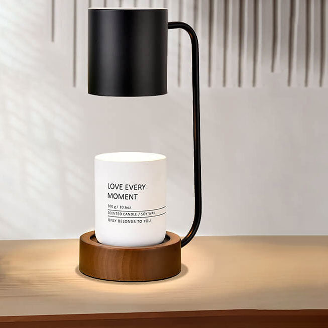 Tafellamp Japandi Hout & Metaal – Minimalistische Dimbare Sfeerlamp