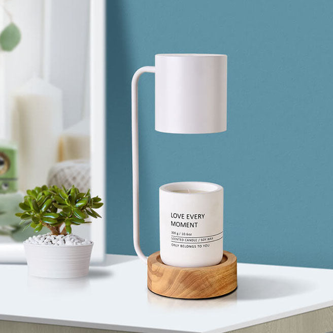 Tafellamp Japandi Hout & Metaal – Minimalistische Dimbare Sfeerlamp