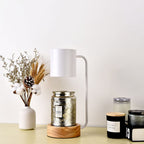 Tafellamp Japandi Hout & Metaal – Minimalistische Dimbare Sfeerlamp
