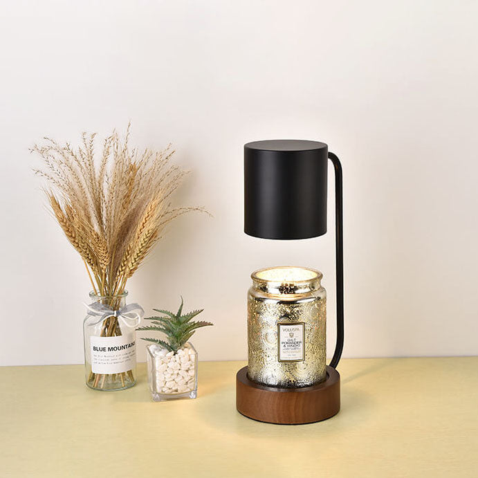 Tafellamp Japandi Hout & Metaal – Minimalistische Dimbare Sfeerlamp