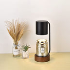 Tafellamp Japandi Hout & Metaal – Minimalistische Dimbare Sfeerlamp