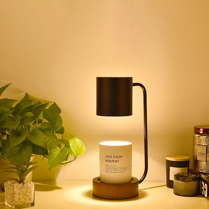 Tafellamp Japandi Hout & Metaal – Minimalistische Dimbare Sfeerlamp