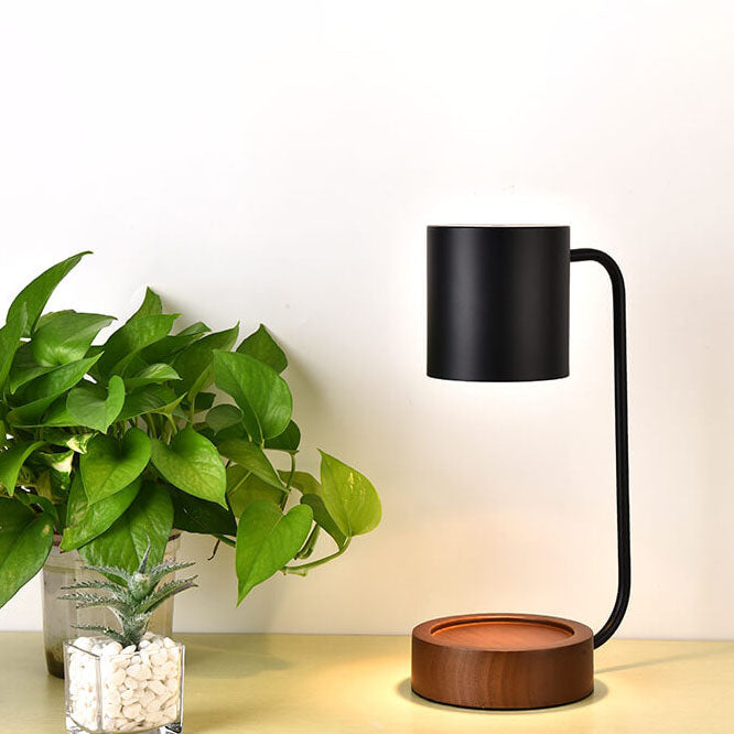 Tafellamp Japandi Hout & Metaal – Minimalistische Dimbare Sfeerlamp