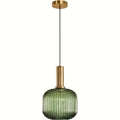 Hanglamp Ribbelglas – Moderne Pendant met Messing en Geribbelde Glazen Kap
