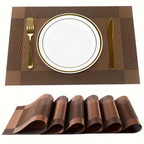 Placemats Antislip Afwasbaar – Hittebestendige Geweven PVC Placemats 45x30 cm voor Eettafel