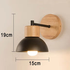 Wandlamp Hout & Metaal – Moderne Nordic Bedlamp met Verstelbare Arm
