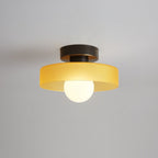 Plafondlamp Bauhaus – Minimalistische Plafonnière met Messing & Glas voor Hal & Slaapkamer