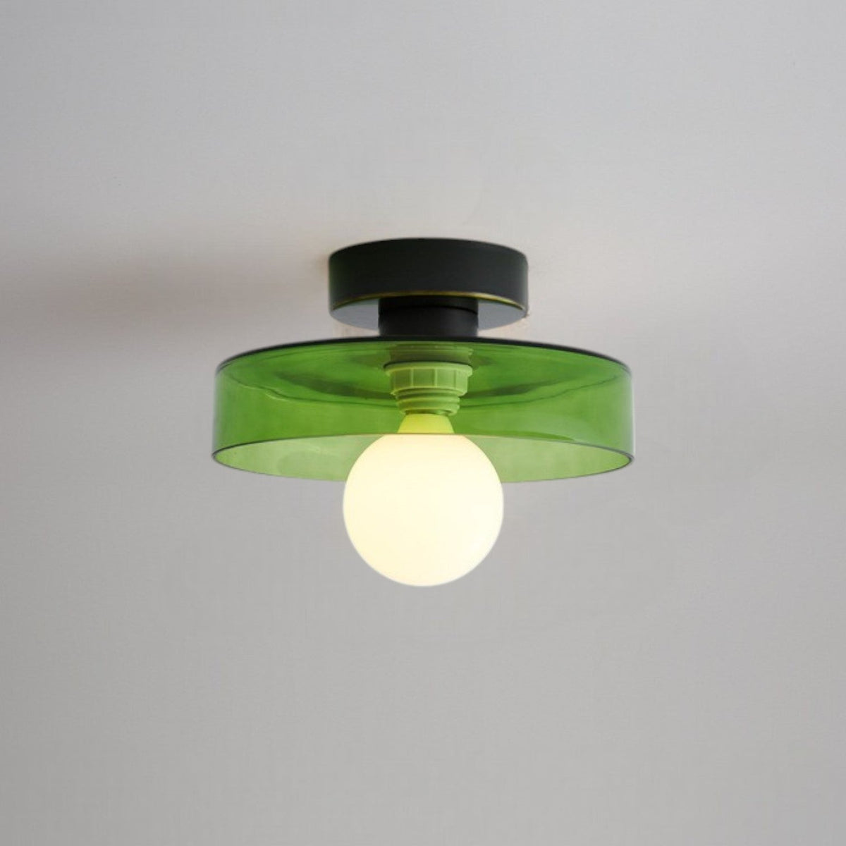 Plafondlamp Bauhaus – Minimalistische Plafonnière met Messing & Glas voor Hal & Slaapkamer