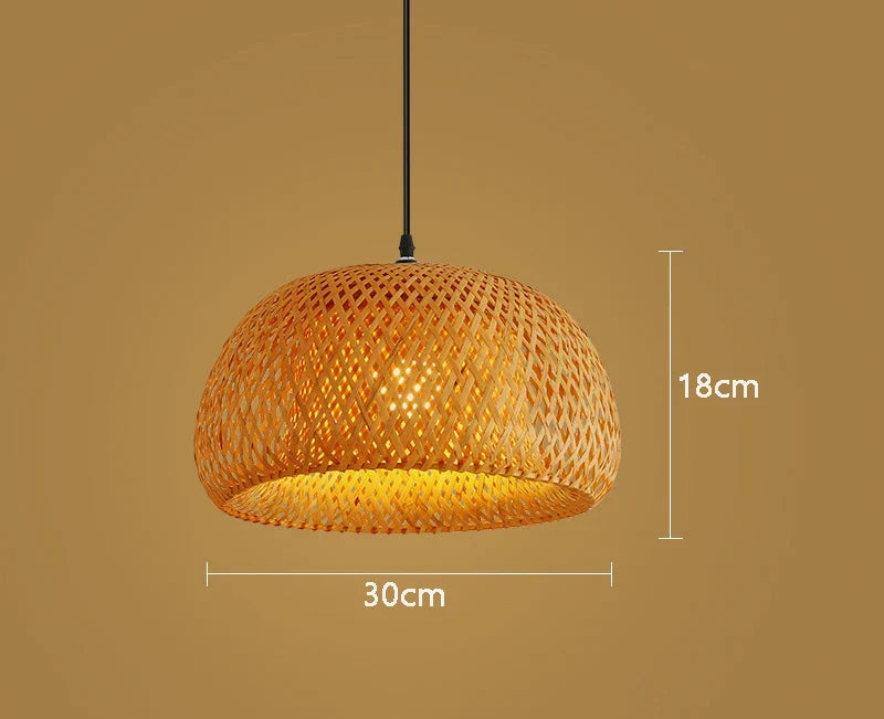 Natural Bamboo Pendant Lamp | Handwoven Rattan Light Fixture