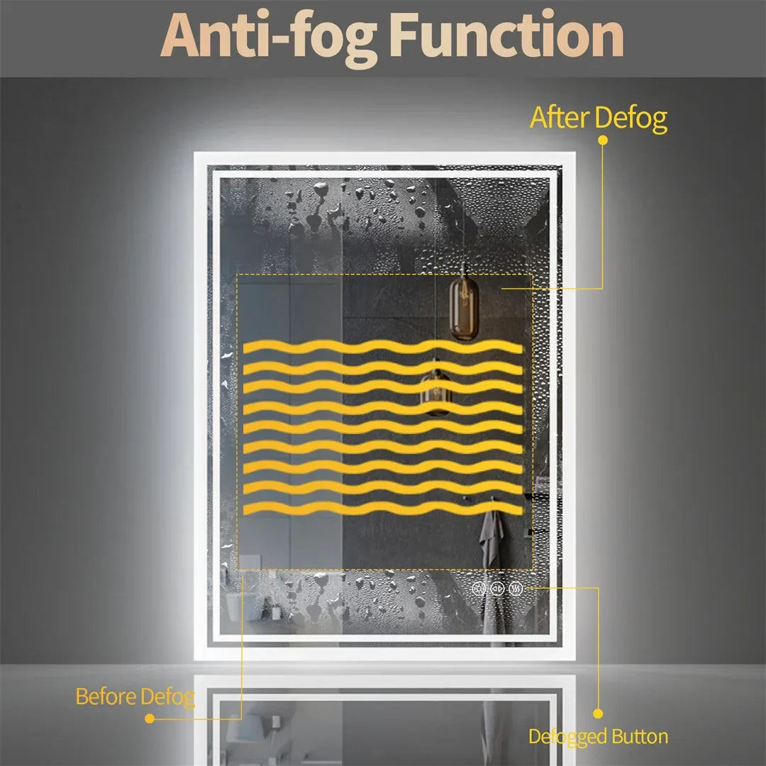 LuvoGlow | LED Bathroom Mirror | Frameless Dimmable with Anti-Fog