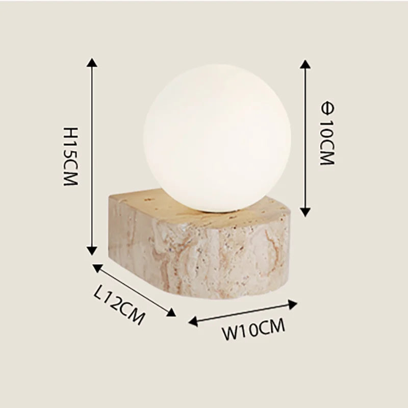 Travertine Stone Wall Lamp | Modern Japanese-Style LED Sconce