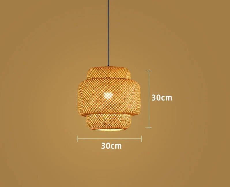 Natural Bamboo Pendant Lamp | Handwoven Rattan Light Fixture