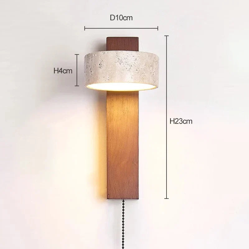 Éclat Wall Lamp | French Wabi-Sabi Headboard Light with Pull Switch