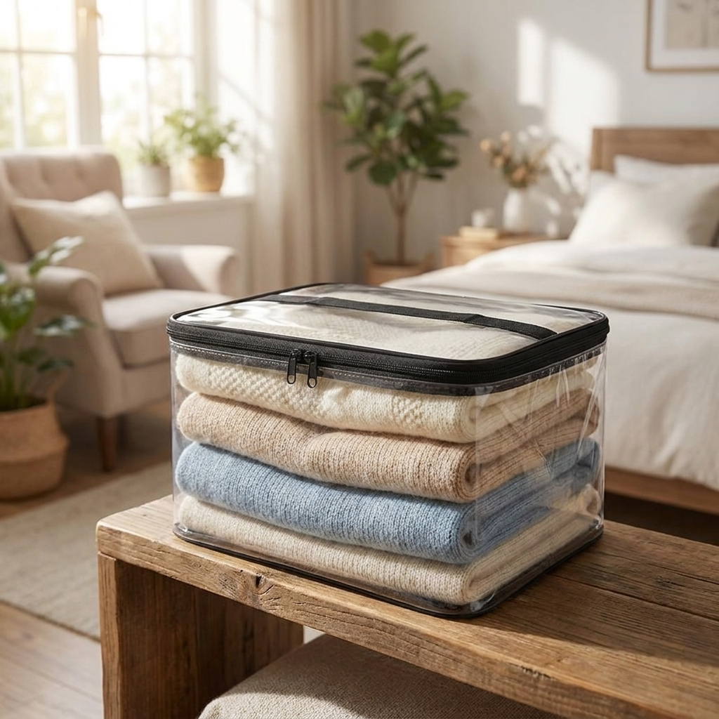 Transparante Opbergzak met Rits – Grote Speelgoed & Opberg Organizer, Set