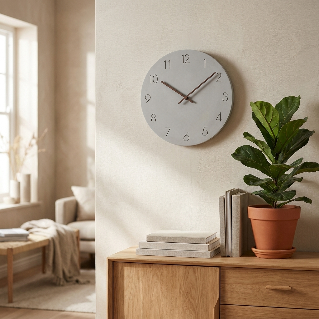 Wandklok Hout Minimalistisch – Moderne Stille Wandklok voor Woonkamer & Keuken