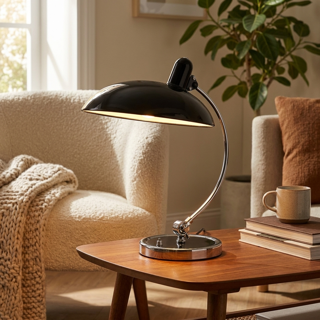 Tafellamp Boogdesign Metaal – Bauhaus Sfeerlamp voor Woonkamer & Bureau
