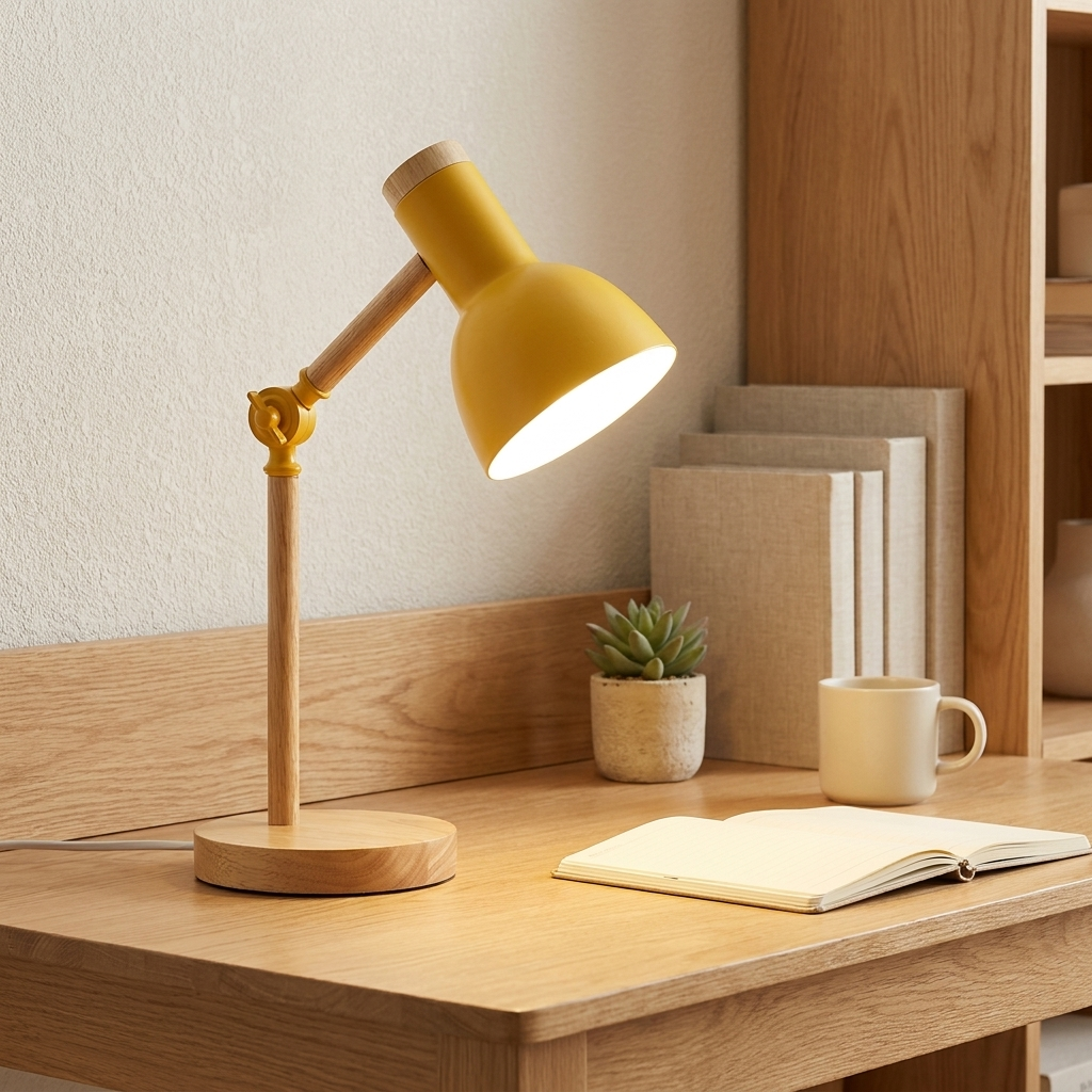 Bureaulamp Hout LED – Scandinavische Minimalistische Leeslamp
